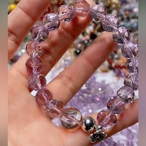 Purple Bolivian Amethyst Facet Bracelet 11mm